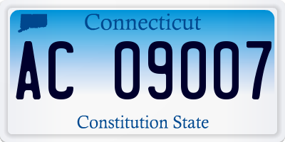CT license plate AC09007