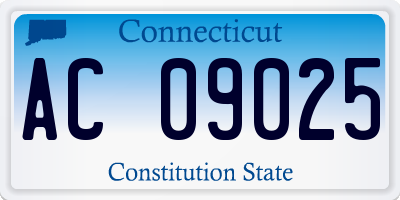 CT license plate AC09025