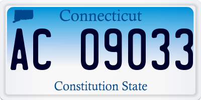 CT license plate AC09033