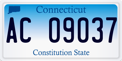 CT license plate AC09037