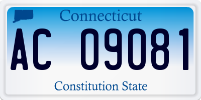 CT license plate AC09081