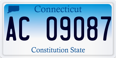 CT license plate AC09087