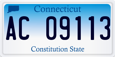 CT license plate AC09113
