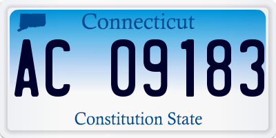 CT license plate AC09183