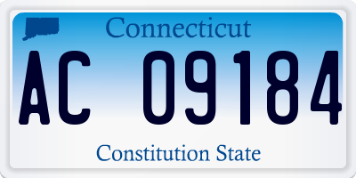 CT license plate AC09184