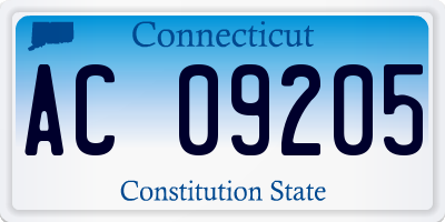 CT license plate AC09205