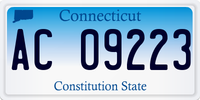 CT license plate AC09223