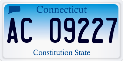 CT license plate AC09227