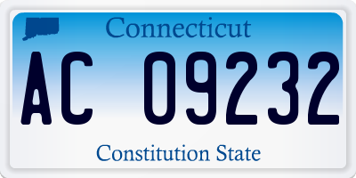 CT license plate AC09232