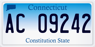 CT license plate AC09242