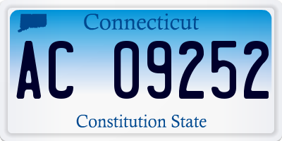CT license plate AC09252