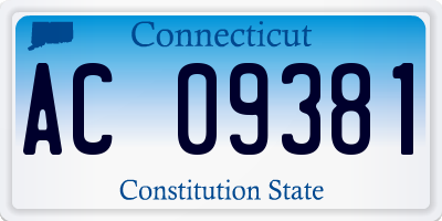 CT license plate AC09381