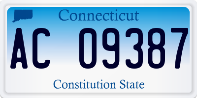 CT license plate AC09387