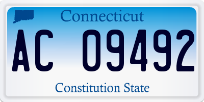 CT license plate AC09492