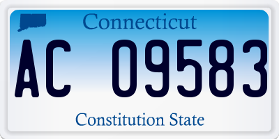 CT license plate AC09583