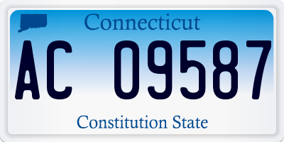 CT license plate AC09587