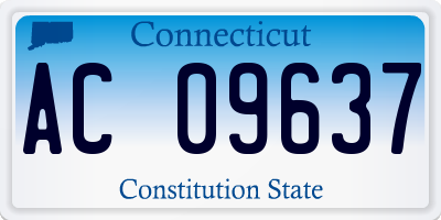 CT license plate AC09637