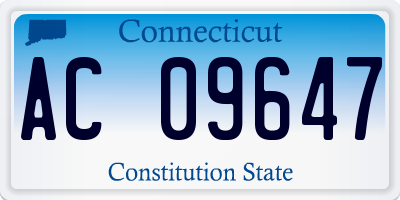 CT license plate AC09647