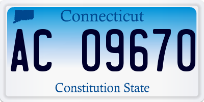CT license plate AC09670
