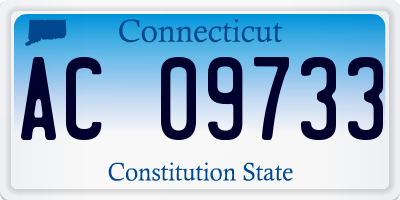 CT license plate AC09733