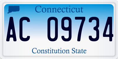 CT license plate AC09734