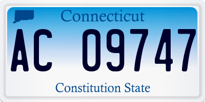 CT license plate AC09747
