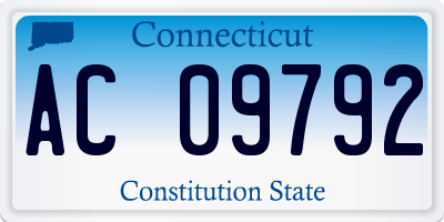 CT license plate AC09792