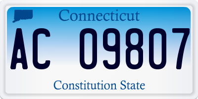 CT license plate AC09807