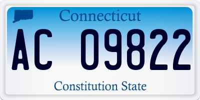CT license plate AC09822
