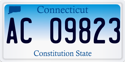 CT license plate AC09823