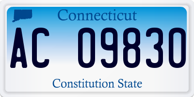 CT license plate AC09830