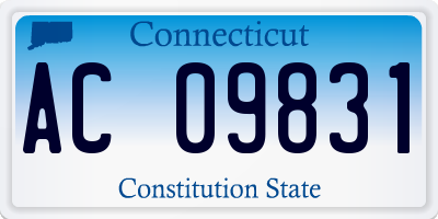CT license plate AC09831