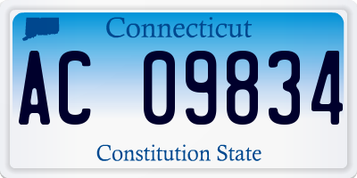 CT license plate AC09834