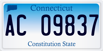CT license plate AC09837