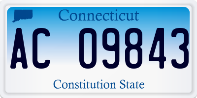 CT license plate AC09843