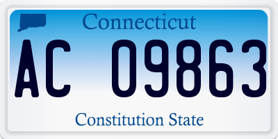 CT license plate AC09863