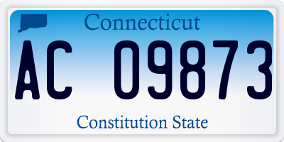 CT license plate AC09873