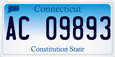CT license plate AC09893
