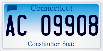 CT license plate AC09908