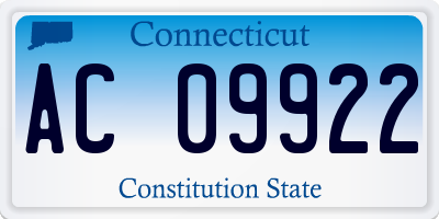 CT license plate AC09922