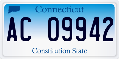 CT license plate AC09942