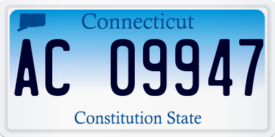 CT license plate AC09947