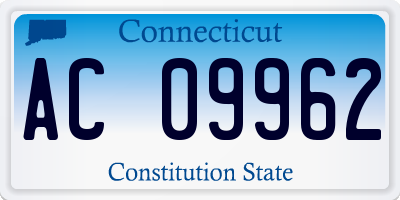 CT license plate AC09962
