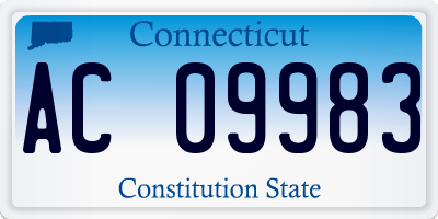 CT license plate AC09983