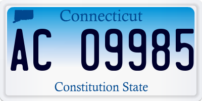 CT license plate AC09985