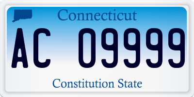 CT license plate AC09999