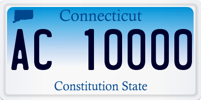 CT license plate AC10000