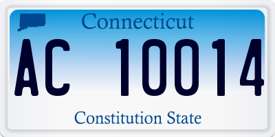 CT license plate AC10014