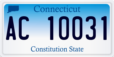 CT license plate AC10031