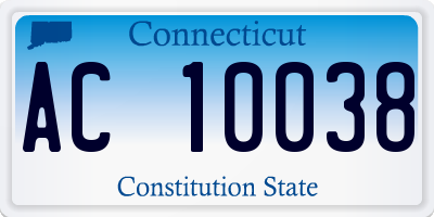 CT license plate AC10038